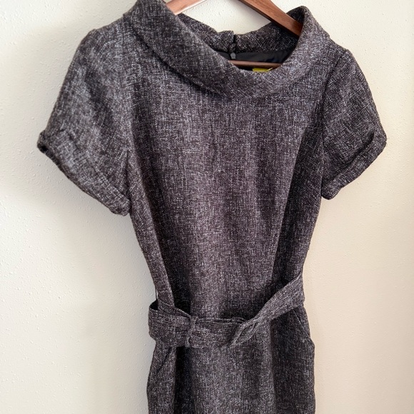 Banana Republic Brown Tweed Belted Sheath Dress Size 10 - Picture 3 of 10